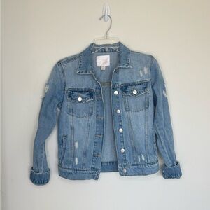 M2 Rachel Parcell‎ Jean Jacket Trucker Denim Jacket Light Wash 100% Cotton XXS